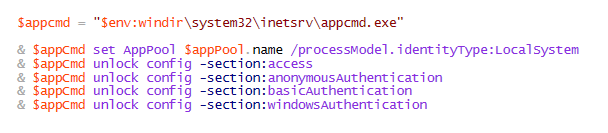 Figure14 Unlocking webconfig sections