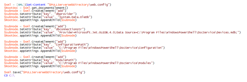 Figure18 Powershell web config changes